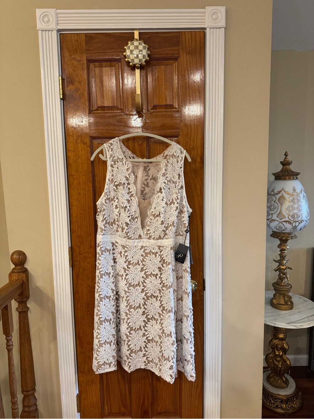 Adrianna Papell Ivory Floral Lace Fit & Flare Dress NWT Size 18W | Bridal Shower
